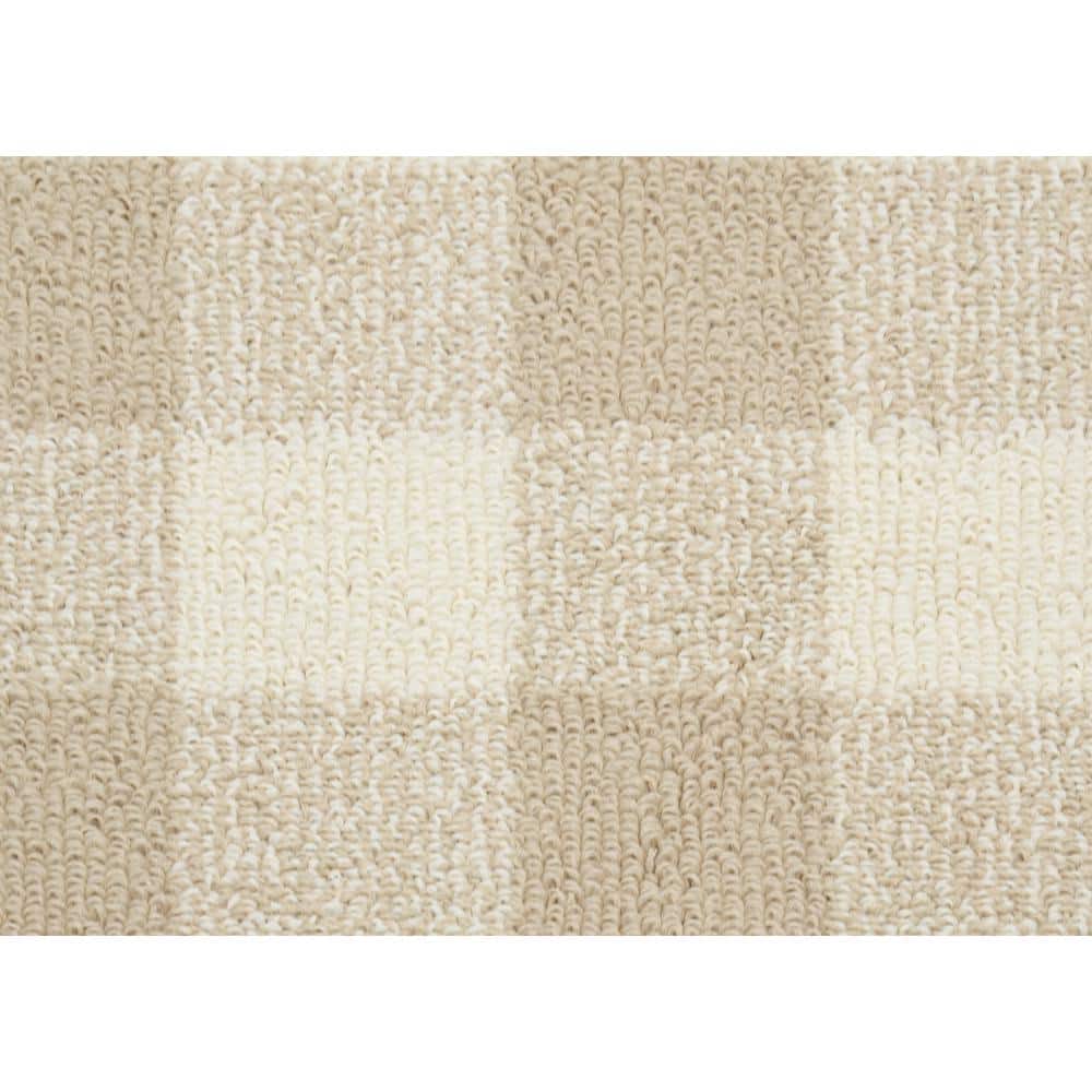 Country Charm 7' x 10' Tan/Ivory Tufted Geometric Area Rug