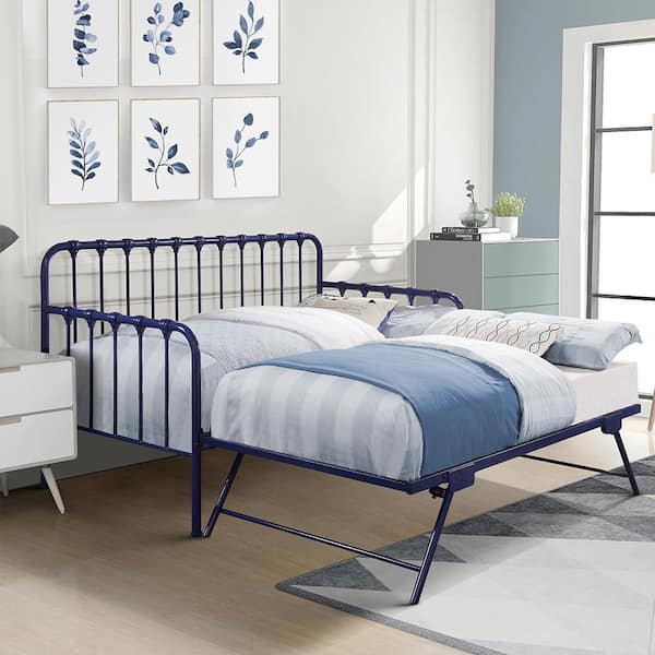 crown bed datype 青 Jaden 3-Piece Queen Bed - Navy | Leon's