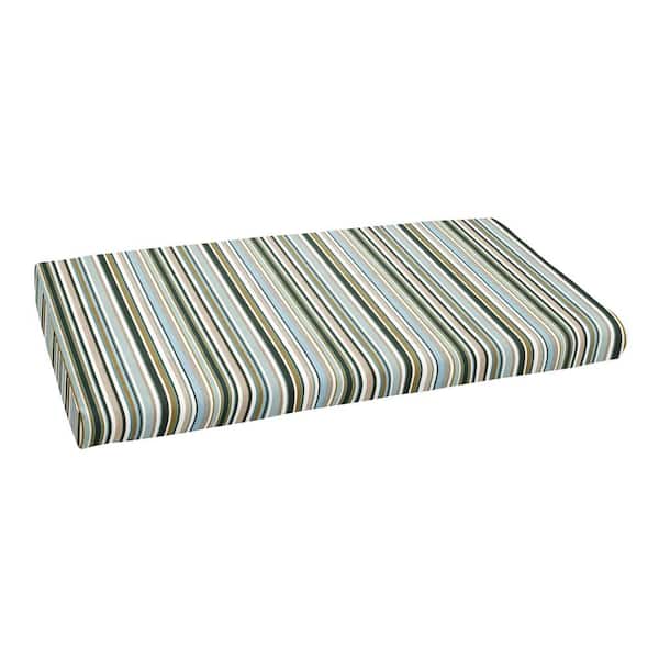 1101Design 45 x 19 Indoor/Outdoor Round Front Bench Cushion in Sunbrella Highlight Ivy