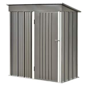 5 ft. W x 3 ft. D Gray Metal Shed with Single Door (14.4 sq. ft.)