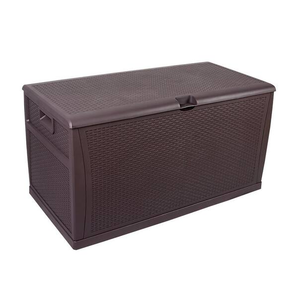 Karl home 120 Gal. HDPE Storage Deck Box Brown, Loading 175 lbs.