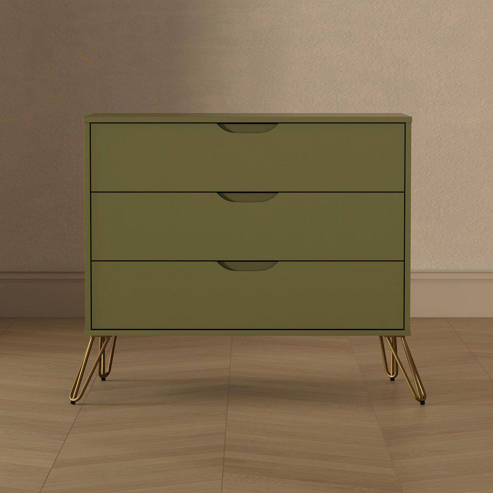 Avira Mid-Century Modern 35" Dresser in Olive Green (3-Drawer) Avira Mid-Century Modern 35" Dresser in Olive Green (3-Drawer)