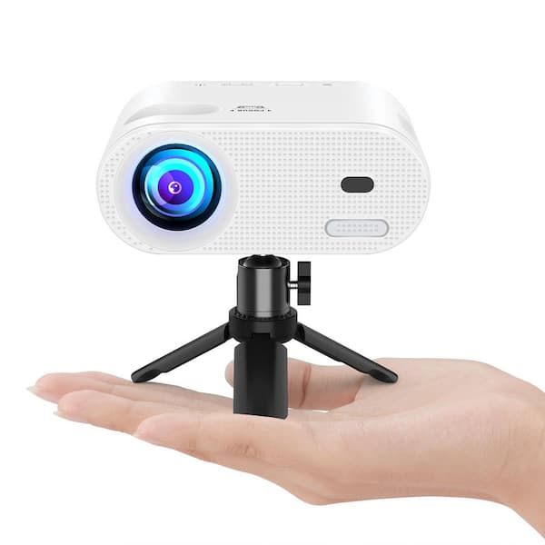 1920 x 1080 Full HD 1080P Video Mini Projector Portable with Tripod Phone Mini Projector Compatible with 800 Lumens
