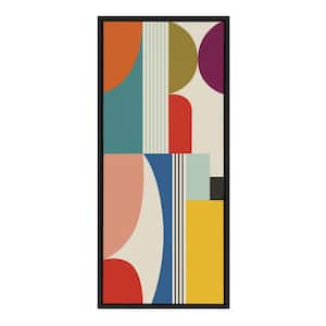 Mid Century Modern Pattern by Rachel Lee Framed Abstract Canvas Wall Art Print 40.00 in. x 18.00 in.