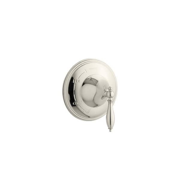 KOHLER Finial Traditional 1-Handle Wall-Mount Tub and Shower Faucet Trim Kit in Polished Nickel (Valve Not Included)