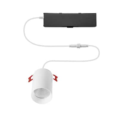 Commercial Electric Cylinder Integrated LED 3 in Round  Canless Recessed Light for Kitchen Bathroom Livingroom, White Soft White 91533