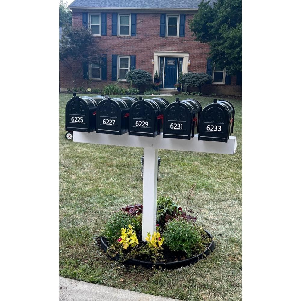 White Vinyl Multi-Mount Mailbox Post Sleeve, 42'' H x 54'' W