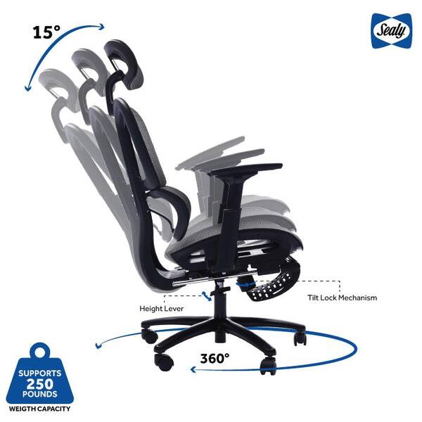 Sealy Kingsley Mesh High Back Ergonomic Office Chair in Swivel