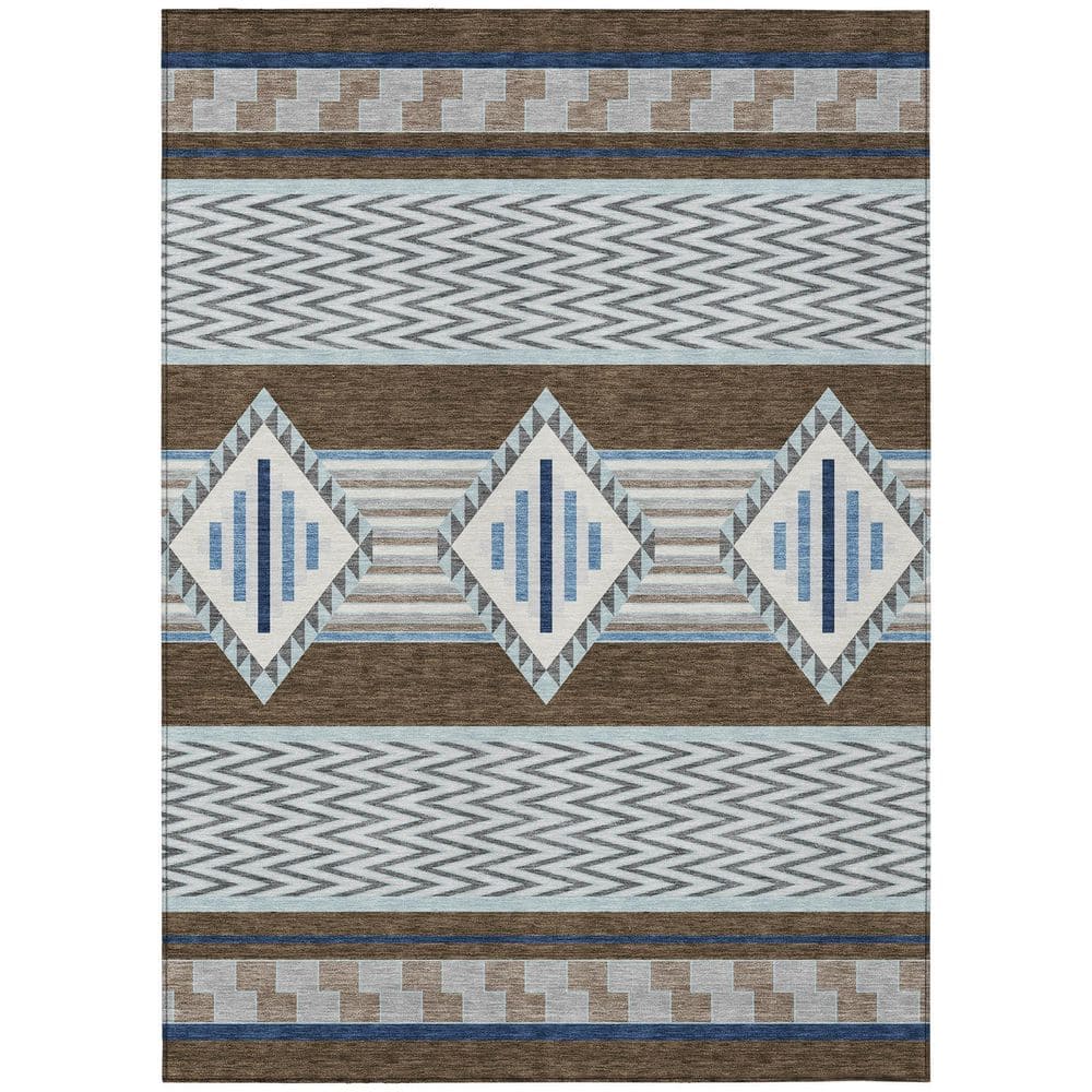 Chantille Machine Washable Indoor/Outdoor Abstract ACN2994 Chocolate 5 ft. x 7 ft. 6 in. Area Rug price history on PriceWatchPro