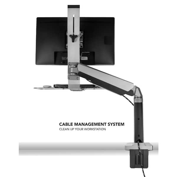 mount-it! 26 in. Silver Workstation for Monitor, Keyboard, Height