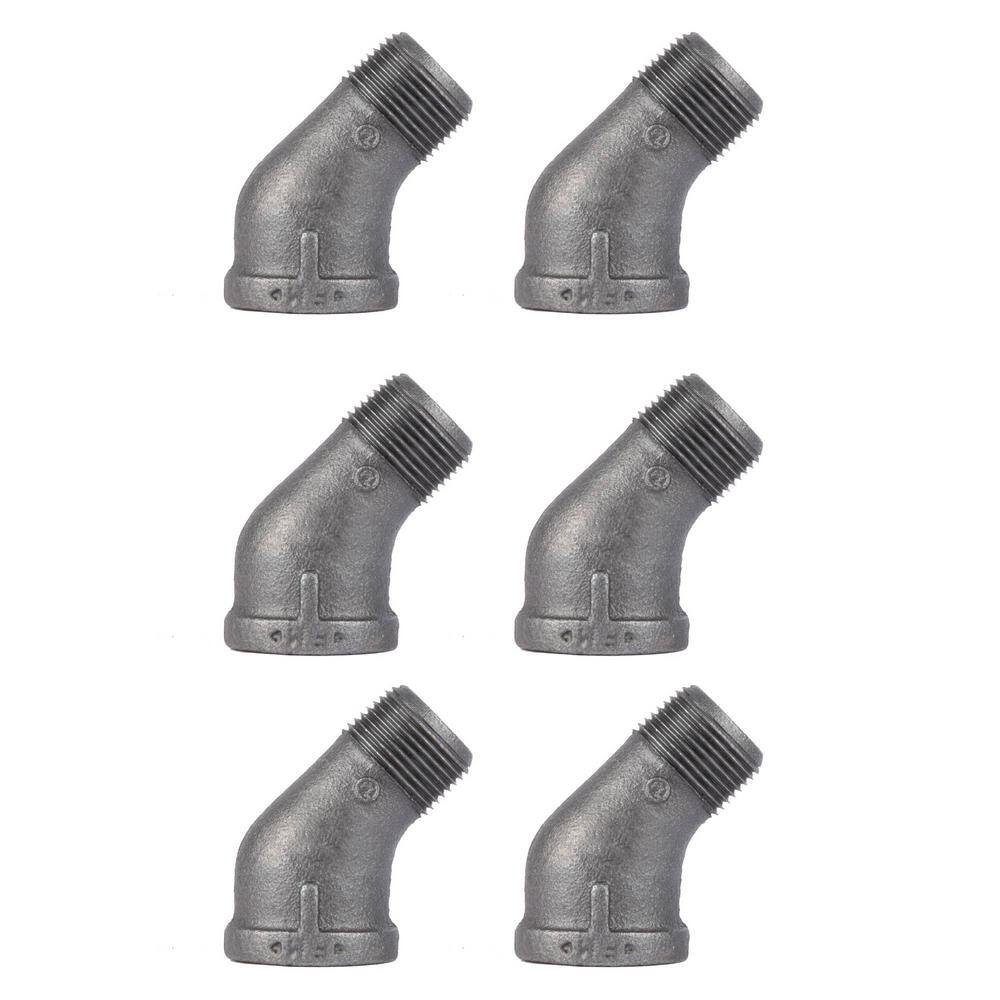 3/4 in. Black Iron FPT x MPT 45-Degree Street Elbow Fitting (6-Pack) price history on PriceWatchPro