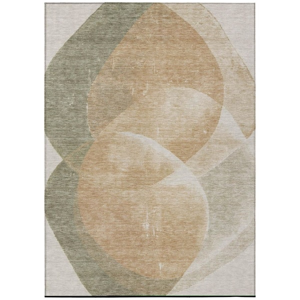 Chantille Machine Washable Indoor/Outdoor Abstract ACN3035 Linen 8 ft. x 10 ft. Area Rug