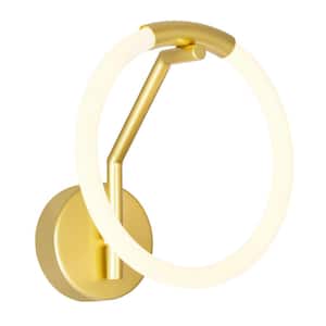 Hoops 1 Light LED Wall Sconce With Satin Gold Finish