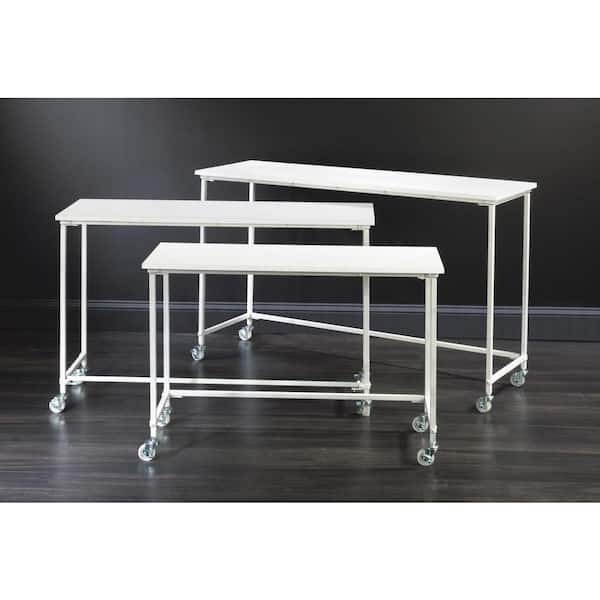 30 in. White Nesting Accent Tables (Set of 3)