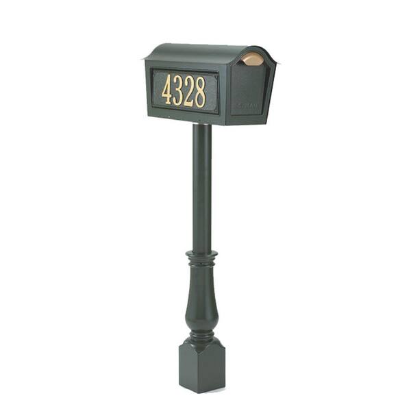 Whitehall Products Classic Chalet Mailbox Package in Black