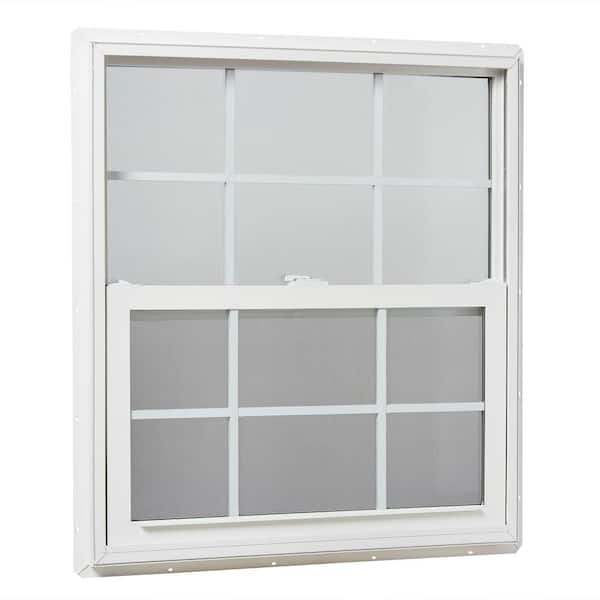 TAFCO WINDOWS 31.25 in. x 35.25 in. Single Hung Vinyl Window Insulated with Grids, White