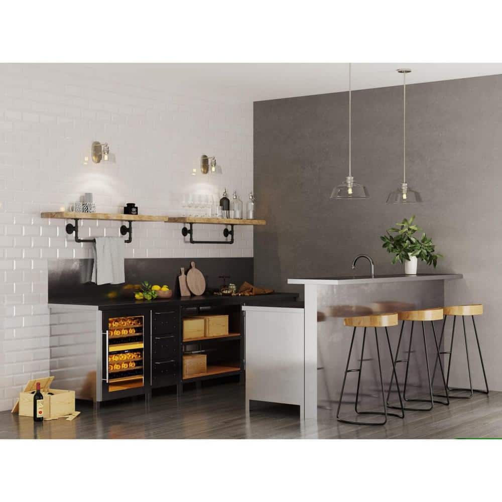Singleton Vintage-Style 1-Light Medium Pendant in Brushed Nickel with Clear Glass