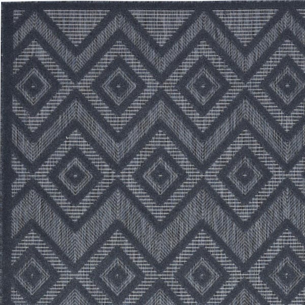 Blue 5 ft. x 7 ft. Woven Polypropylene, Polyester Indoor/Outdoor Area Rug