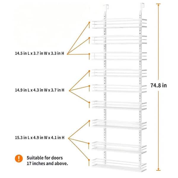Wudkey 9-Shelf White Heavy Duty Rust Proof Space-Saving Over-the