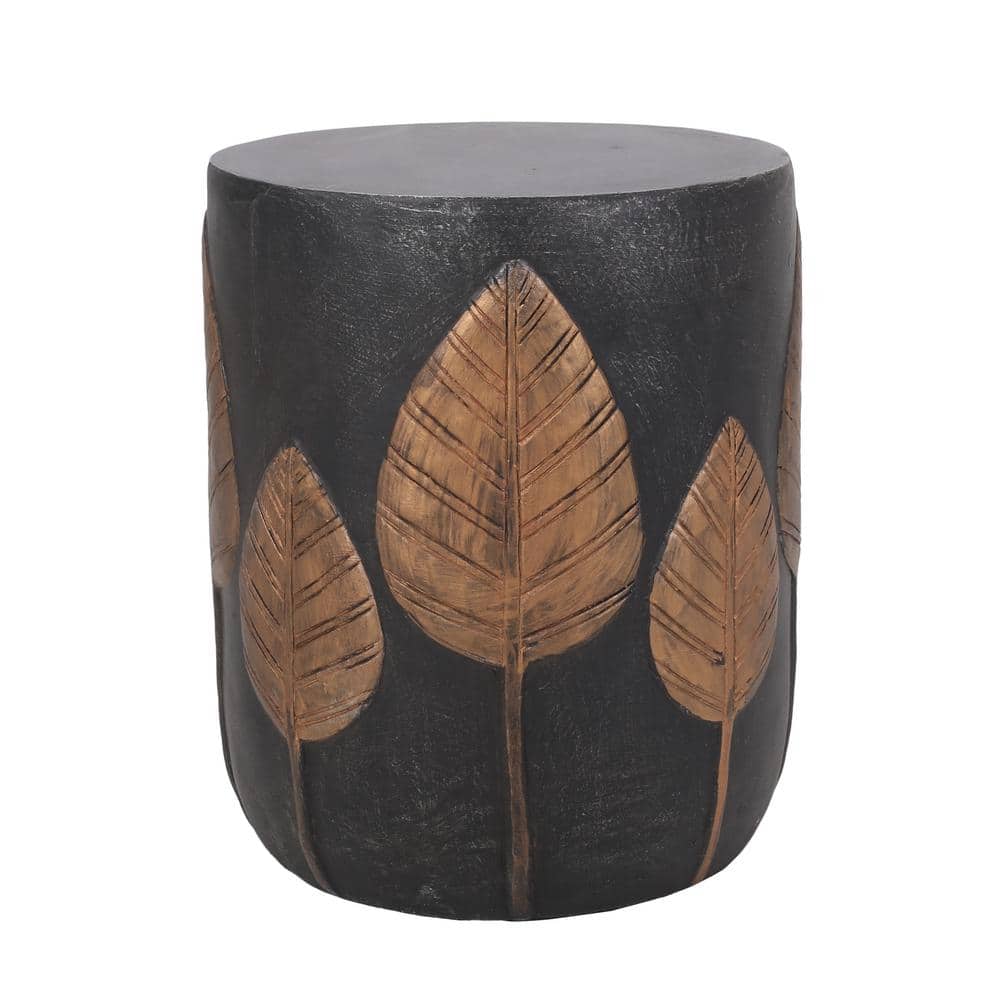 Copper 15 in. Round Concrete Outdoor Side Table Light Weight Coffee Table E