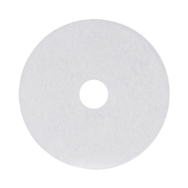 Polishing Floor Pads, 17 in. Dia, White, (5-Carton)