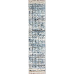Concerto Blue 2 ft. x 8 ft. Abstract Contemporary Kitchen Runner Area Rug
