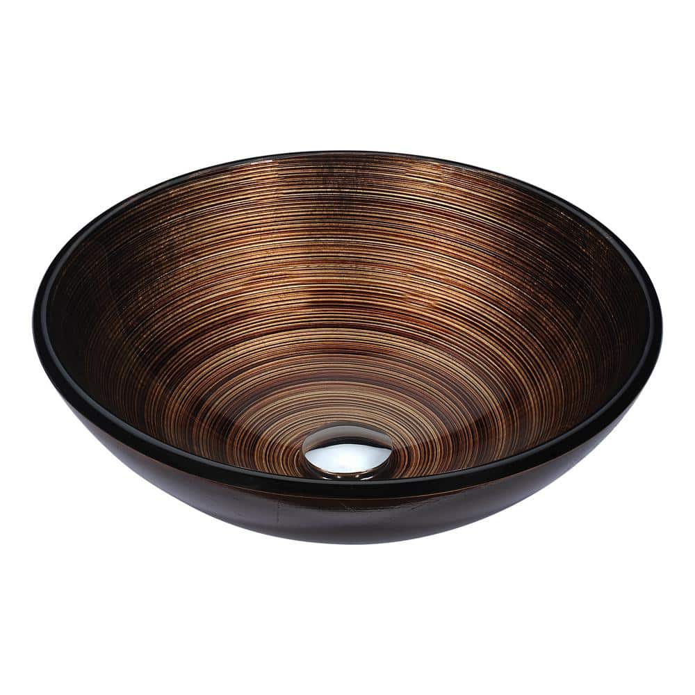 ANZZI Posh Series DecoGlass Vessel Sink in Radial Umber LSAZ284 The