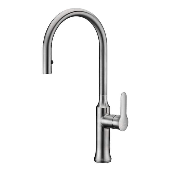 ANZZI Cresent Single-Handle Pull-Down Sprayer Kitchen Faucet in Brushed Nickel