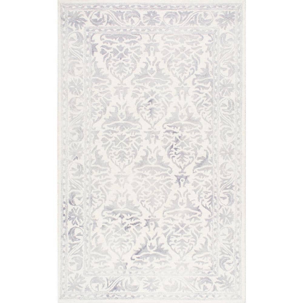 nuLOOM Krause Faded Floral Gray 9 ft. x 12 ft. Area Rug VCDD03B-860116 -  The Home Depot
