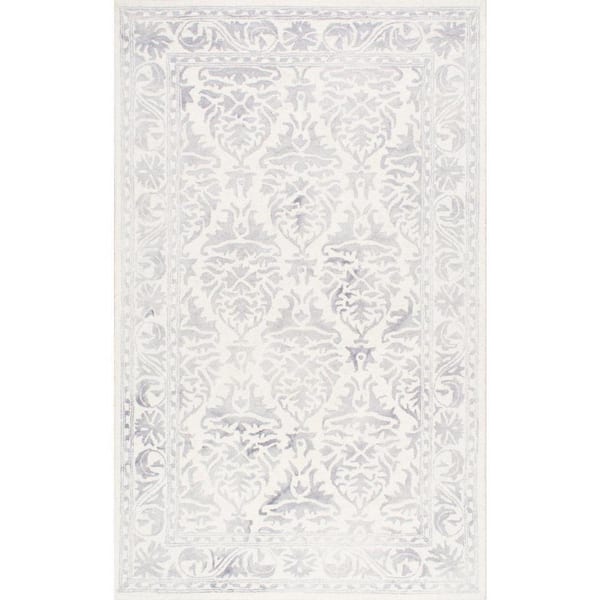 nuLOOM Krause Faded Floral Gray 9 ft. x 12 ft. Area Rug VCDD03B 