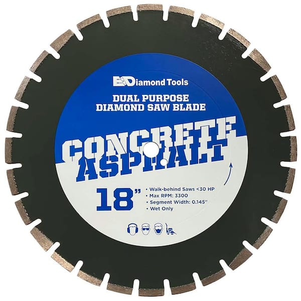 18 in. Professional Diamond Concrete Saw Blades, 13-20 HP, Medium Bond, 0.125 in. Segment Width, 1 in. Arbor