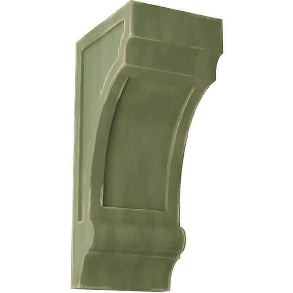 5-1/2 in. x 14 in. x 7 in. Restoration Green Diane Recessed Wood Vintage Decor Corbel