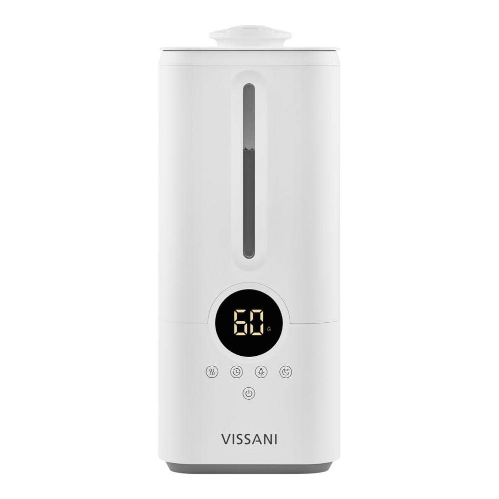 Vissani 1.5 Gal. Ultrasonic Humidifier 360 Degree Turning Dual Nozzle ...