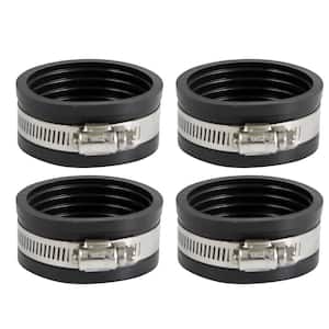 2 in. PVC Flexible Pipe Cap with Stainless Steel Clamps (Pack of 4)