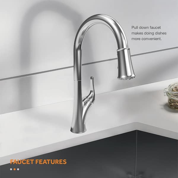 Quartz Sink Kitchen Invisible Large Single Sink Washing Basin Hidden Sink  Cover Pullout Faucet