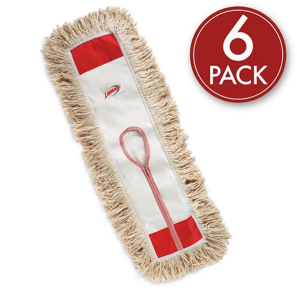 24 in. High Power Cotton Dust Flat Mop Refill (6-Pack)