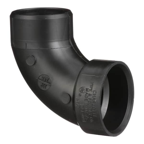 Charlotte Pipe 1-1/2 in. ABS DWV 90-Degree Hub x Spigot Street Elbow Fitting