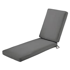 Montlake FadeSafe Light Charcoal Outdoor Chaise Lounge Cushion