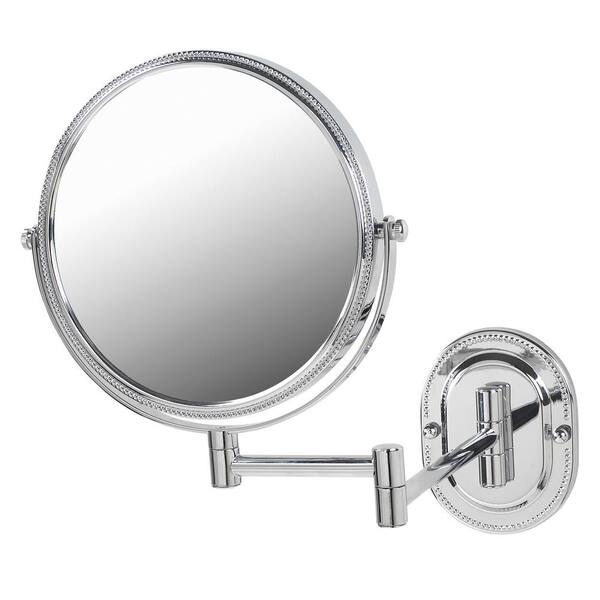 Jerdon 11 in. x 13 in. Wall Makeup Mirror in Chrome
