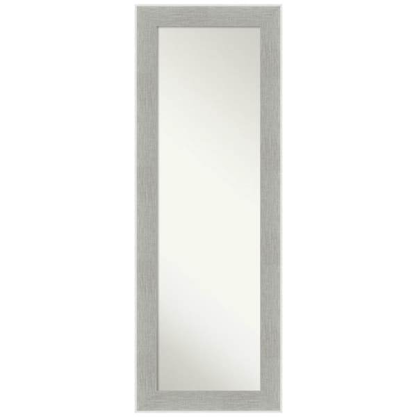 Amanti Art Large Rectangle Distressed Grey Silver Metallic Hooks Casual Mirror (53.25 in. H x 19.25 in. W)