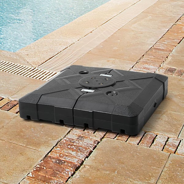 Pellebant 220 lbs. 3D Surface Stylish and Modern HDPE Patio Umbrella Base with Wheels in Black