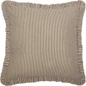 Sawyer Mill Charcoal Ticking Stripe Cotton Euro Sham