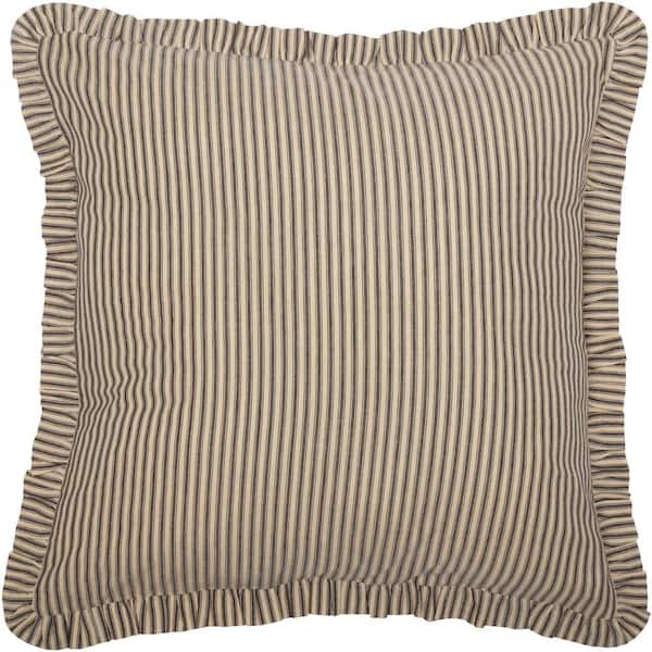 Sawyer Mill Charcoal Ticking Stripe Cotton Euro Sham