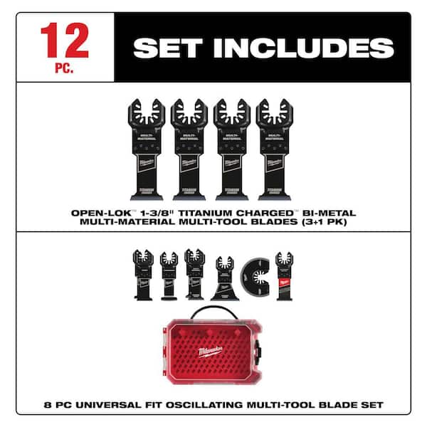 Wood and Metal Cutting Oscillating Multi-Tool Blade (4-Pack) and Oscillating Multi-Tool Blade Kit (8-Piece)