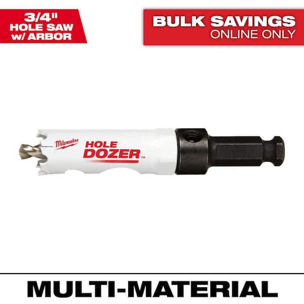 Milwaukee 3/4 in. HOLE DOZER Bi-Metal Hole Saw with 3/8 in. Arbor and Pilot Bit