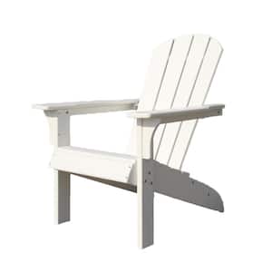 SERGA White Polystyrene Folding Composite Outdoor Adirondack Chair