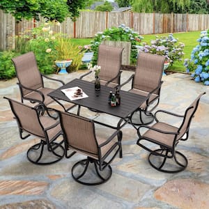 Patio Padded Swivel Chairs (Set of 6)