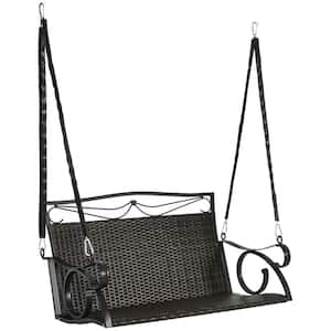 2-Person Wicker Porch Swing with Steel Chains