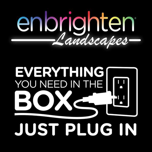 Enbrighten WiFi Bundle - Seasons Color-Changing LED Landscape Lights (9  Lights, 80ft. Black Cord) and Enbrighten Outdoor Plug-in 2-Outlet WiFi Smart  Switch