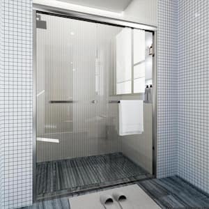 50 in. - 54 in. W x 72 in. H Sliding Framed Shower Door in Brushed Nickel with Clear Glass